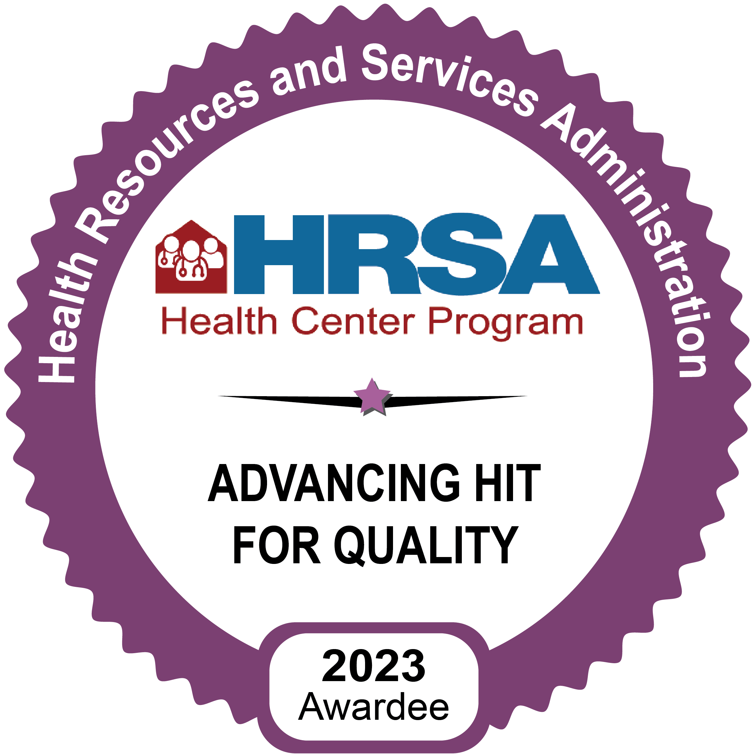 Advancing HIT for Quality HRSA badge 2023